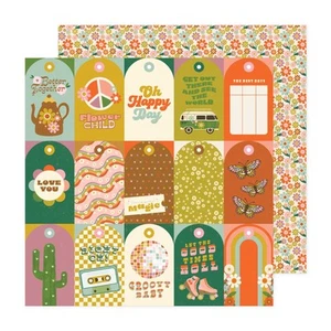 Confezione 25 Cartoncini Jen Hadfield Groovy Darlin' Doppia Faccia 12"X12"-Etichette 5A00264B - Foto 1 di 2