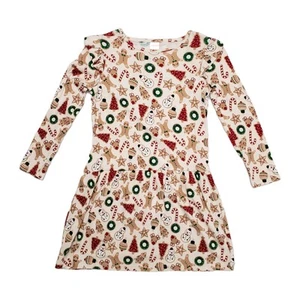 Girls Gymboree Long Sleeve Christmas Print Knit Dress Size 8 - Picture 1 of 10