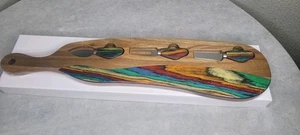 American Native Rainbow Series Cheese Board Set With Knives - Picture 1 of 11
