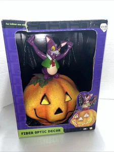 Raro murciélago Gemmy Drácula en fibra óptica calabaza decoración de utilería de Halloween 2004 con caja - Imagen 1 de 5