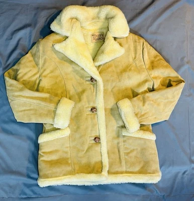 Vintage Town’n Ranch Sherpa Lined Jacket Shearling Suede Mens Marlboro Man Large - Image 1 of 4