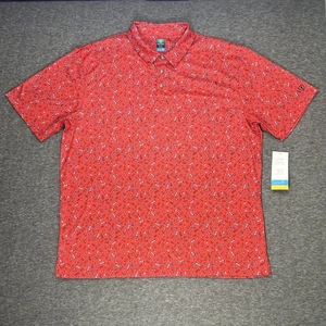 Pro Tour Polo Shirt Mens XXL Red Golf Coolplay Sunplay UPF 50 All Over Print NWT - Bild 1 von 8