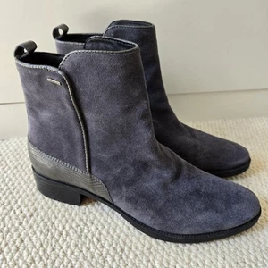 Geox Respira Meldi Impermeable Gris Gamuza Chelsea Botas Mujer UK 7 US 10 EU 40 - Imagen 1 de 12