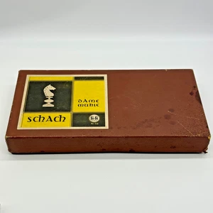 Vintage Si-Si Spiele Schach Dame Mühle Spiel Holzfiguren - Bild 1 von 18