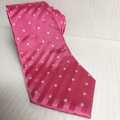 Corbata rosa para hombre Charles Tyrwhitt 100 % seda, clásica, 59 X 3 1/2 hecha en Italia Foto 1 de 4