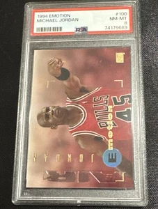 1994 Emotion #100 Michael Jordan Chicago Bulls HOF PSA 8 NM-MT - Picture 1 of 2