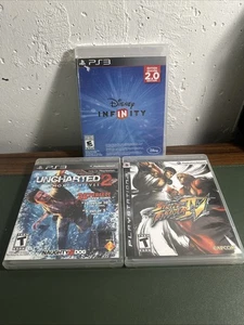 Uncharted 2-Street Fighter 4-Disney Infinity 2.0 PS3 Lot - Picture 1 of 5