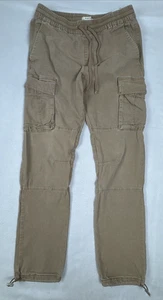 Pacsun Jogger Pants Mens Med. Slim Tan Tapered Stretch Elastic Waist Drawstring - Picture 1 of 13