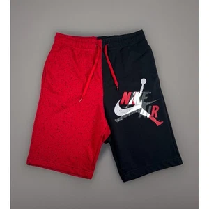 Air Jordan Sweatshorts Herren M rot gesprenkelt/schwarz Nike Air Logo Taschen gebraucht, in einwandfreiem Zustand - Bild 1 von 10