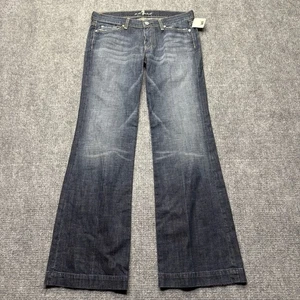 7 For All Mankind Damenjeans 31 blau Dojo Schlaghose hergestellt in den USA NEU - Bild 1 von 14