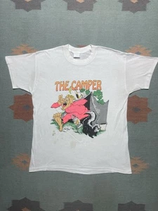 Vintage 80s t shirt the camper funny novelty skunk animal soft thin Large - Picture 1 of 9