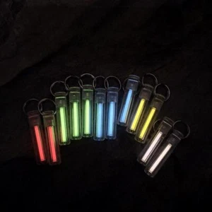 5PCS Glow in the Dark Keychain Necklace Pendant 3x22.5mm Glass Tube EDC Charm - Picture 1 of 15