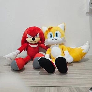 Tails and Knuckles From Sonic the Hedgehog 2 Movie Toy Factory Plush Echidna Fox - Picture 1 of 7
