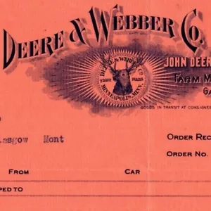 Recibo John Deere/Deere & Webber 1910 escaso - correa de soporte y barra de dientes - Imagen 1 de 3
