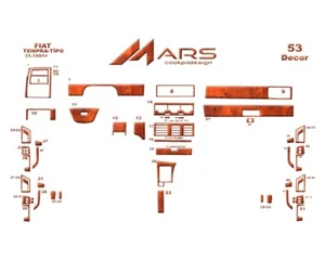 Fiat Tempra 1991-1995 53Pcs Fit Interior Dash Trim Cover Kit Wood - Bild 1 von 15