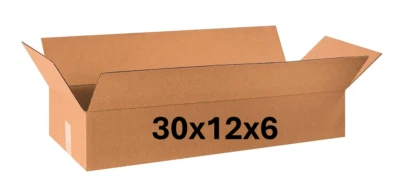30" x 12" x 6" CARDBOARD BOX -200 lb -  SINGLE BOX - Image 1 of 4