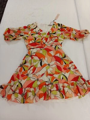 BCBGeneration Floral Mini Dress With Belt Size 14 NWT MSRP $128 - Image 1 of 4