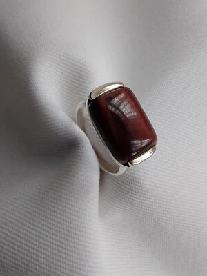 Red Tiger's Eye 纯银戒指 尺寸 6⁄2 — 第 1/4 张图片