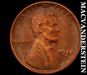 1918-D Lincoln Wheat Cent - seltener hochwertiger Halbschlüssel besseres Datum #C2524 - Bild 1 von 2