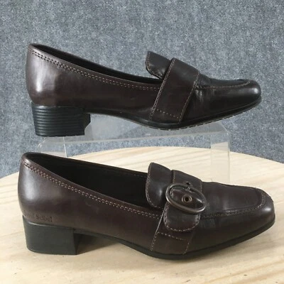Josef Seibel Shoes Womens 41 Loafer Pumps Brown Leather Casual Heels Buckle - Image 1 of 4