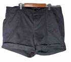 Torrid Womens Shorts Cuffed Cotton Stretch Blend Dark Gray Pockets Size 20