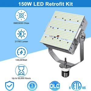 150Watt LED Shoebox Retrofit Kit For Park Stadium Street Large Area Pole Lights - Picture 1 of 10