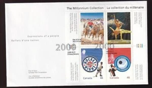 Canada FDC 1999 Millennium Entertainment pane of 4, sc#1819 - Picture 1 of 1