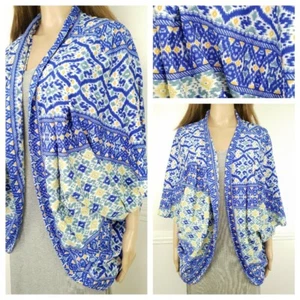 ❤️One size & Soul blue light wear satin silky oversized summer cardigan top 522 - Picture 1 of 8