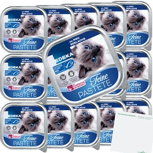 Edeka Cat Feine Pastete mit MSC Seelachs Katzenfutter 16er 16x100g usy Block - Photo 1/5
