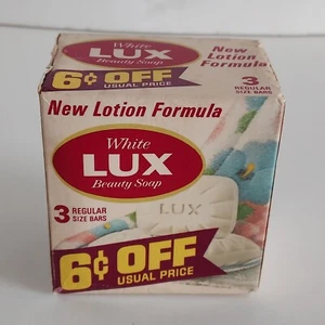 Vintage Lux Beauty Soap White 3 Bar Pack w/Lotion Regular Size NOS - Picture 1 of 6