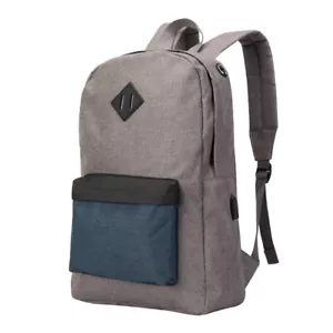 Stylish Unisex WATERPROOF Lightweight Backpack - Grey & Teal - Picture 1 of 6