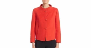 Armani Collezioni Wool cashmere red caban boxy coat Size 10  - Picture 1 of 18