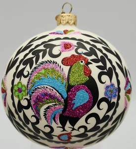 Bombkarnia Round Ornament 10cm Cockerel All Occasions Hand Made In Poland - Picture 1 of 12