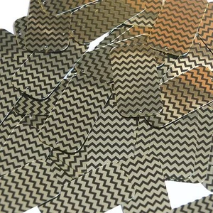 Sequin Rectangle 1.5" Gold Black Pinstripe Metallic Couture Paillettes - Picture 1 of 2