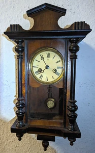 Gründerzeit-Wandregulator um 1880 - Junghans - Nussbaum-Holzgehäuse - Vintage - Picture 1 of 5