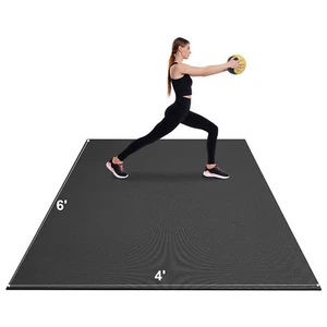 Exercise Mat Non Slip Yoga Mat Gym Fitness Pilate Workout Mat (6x4ft) - Picture 1 of 12