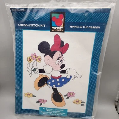 Minnie Mouse Cross Stitch kit Minnie in the Garden - Image 1 of 4