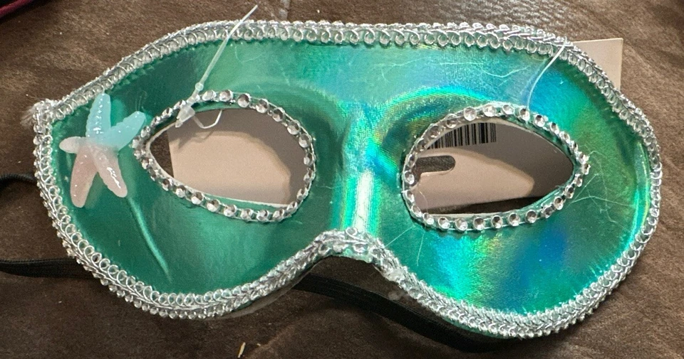 Masquerade Mask Venetian/Party/Mardi Gras/Halloween Costume Green/Rhinestone NEW - Image 1 of 1