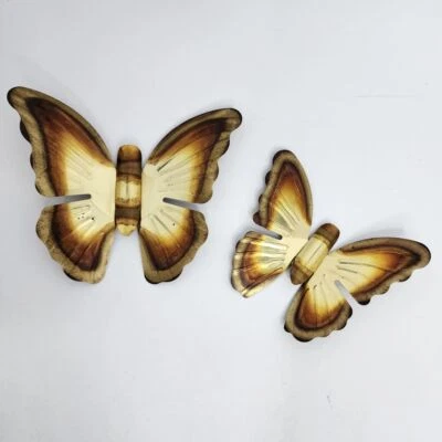 Decorative Wall Butterflies Lightweight Metal - Set of 2 - Image 1 of 4