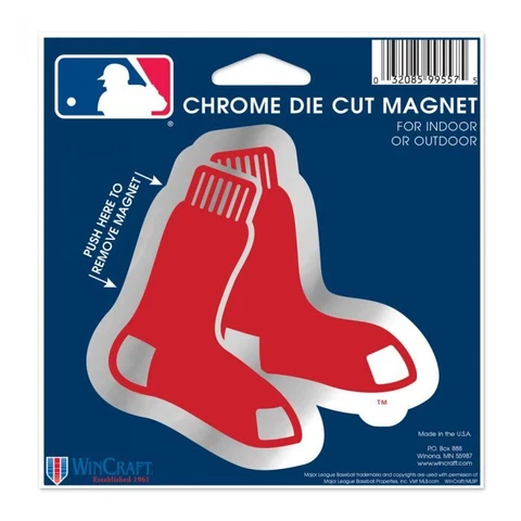 BOSTON RED SOX CHROME DIE-CUT LOGO MAGNET 4" INDOOR OUTDOOR MLB LICENSED Cover