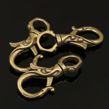 1x Solid Brass Retro Lobster Swivel Trigger Clips Snap Bag Clasps Hook Keychain