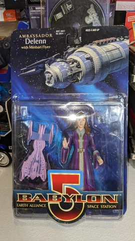 NIB 1997 BABYLON 5 ~ AMBASSADOR DELENN WITH MINBARI FLYER ~ EARTH SPACE STATION Cover
