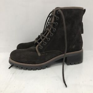 NWT Next Women's Suede Lace Up Boots UK 6 39 Brown Cleated Sole Low Heel 191159
