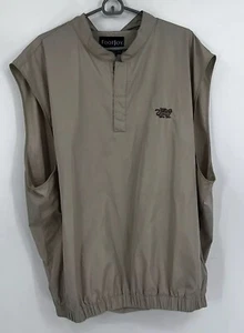 FJ FootJoy Vest Mens 2XL XXL Tan Half Button Windshirt Sleeveless Outerwear Golf - Picture 1 of 6