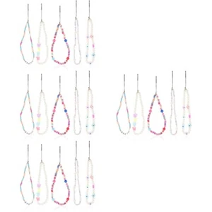 4-pak Smycz do telefonu komórkowego Pearl Chain Pasek na nadgarstek Charm telefonu komórkowego - Zdjęcie 1 z 12