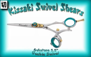 Kissaki Pro 5.5" Gokatana B DOUBLE SWIVEL Hair Cutting Salon Shears Scissors - Picture 1 of 3