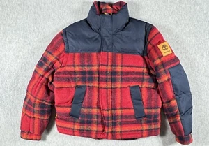 Timberland Welch Mountain Ultimate Tartan Puffer Jacket Vest Mens Large New - Picture 1 of 16