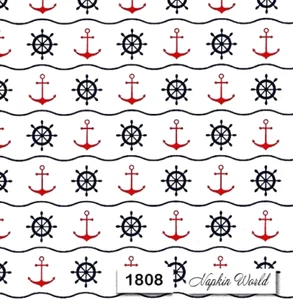 (1808) ZWEI individuelle Papier LUNCHEON Decoupage Servietten - ANKER NAUTISCH OZEAN - Bild 1 von 3