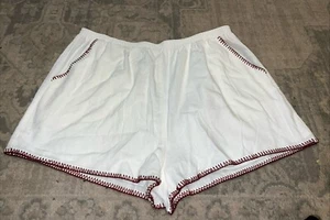 Nuevos Pantalones Cortos Princess Polly Para Mujer Talla 12 Blanco Mezcla de Lino Forrados Playa - Imagen 1 de 5