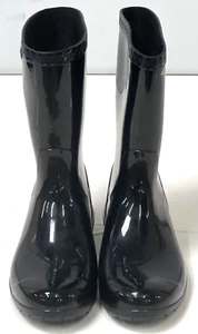 UGG Women's Black Glossy Rubber Boots Size-8 - Picture 1 of 6